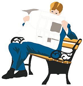 Man reading newspaper