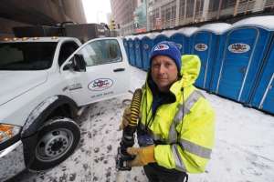 Image winter hose vacuum truck weather