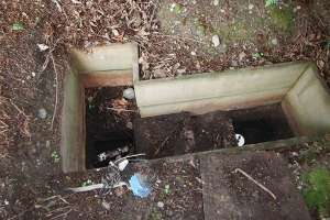 Indoor Receptacle For Pump Tank Pump And No Covers Over Wood Framing