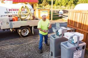 Portable Restrooms Take the Lead for New York Pumper Yvonne Hoover