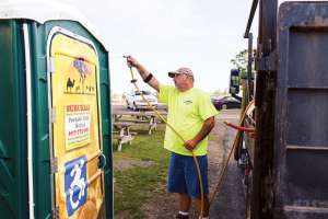Portable Restrooms Take the Lead for New York Pumper Yvonne Hoover